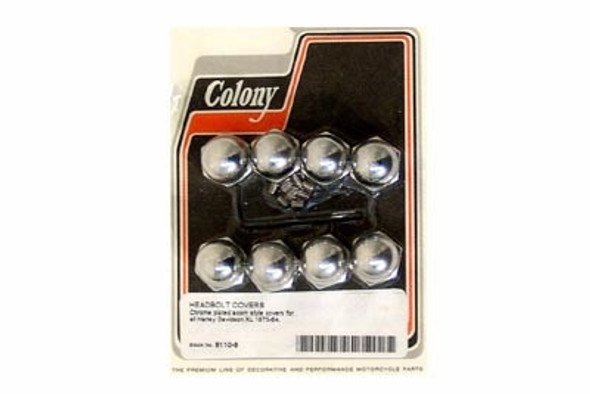 Colony - Acorn Headbolt Cover Kit - Chrome fits '73-'84 XL