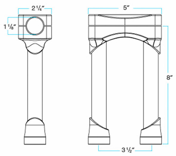 Biltwell - 6413-105-08 - Murdock O/S Risers - 8" - Chrome