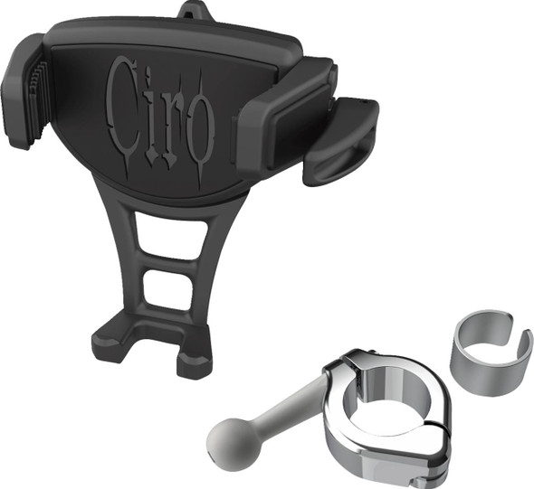 Ciro - 50352 - Phone Holder - Constrictor - Black - Chrome 7/8" | 1" Handlebar Mount