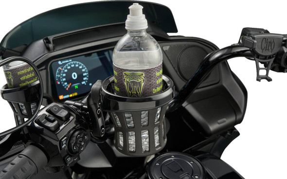 Ciro - 55615 - Drink Holder - Gen 2 - Black - Black 1-1/8"/1-1/4" Handlebar Mount