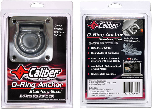 Caliber - 13521 - D-Ring - Stainless Steel