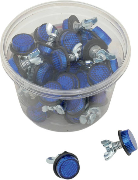 Chris Products - CH40B - License Plate Reflectors - 40ct Tub - Blue