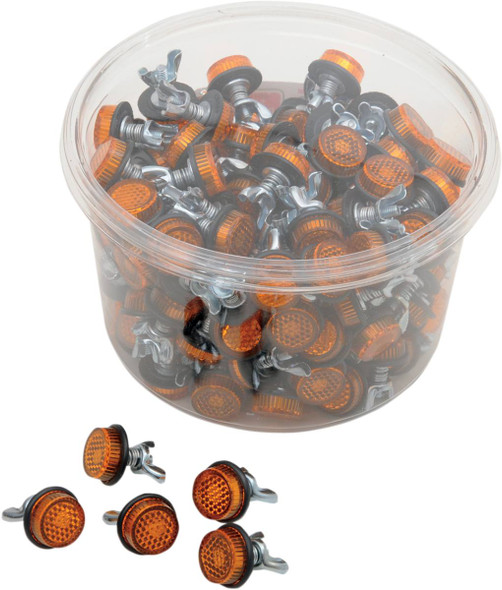 Chris Products - CH150A - License Plate Reflectors - 150ct Tub - Amber