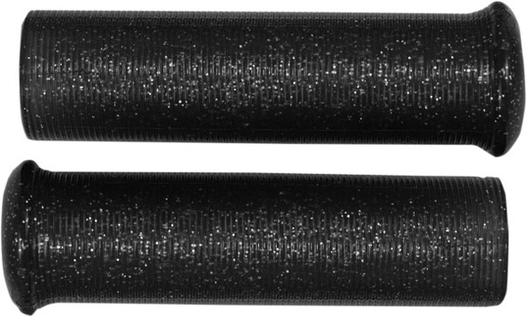 Emgo - 42-21110 - Star Fire Flake Grips - Retro - Metal - 1" - Black