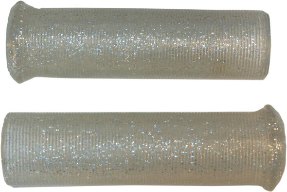Emgo - 42-21119 - Star Fire Flake Grips - Retro - Metal - 1" - Silver