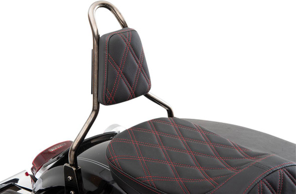 Drag Specialties Seats - Sissy Bar Pad - Double Diamond - Red - Tapered