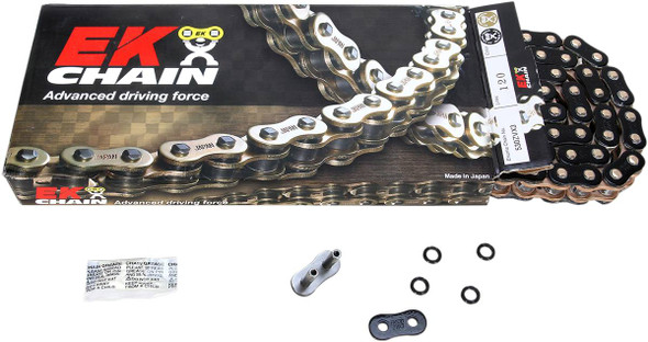 Ek - 530ZVX3-120KG - 530 ZVX3 - Sportbike Chain - 120 Links - Black/Gold