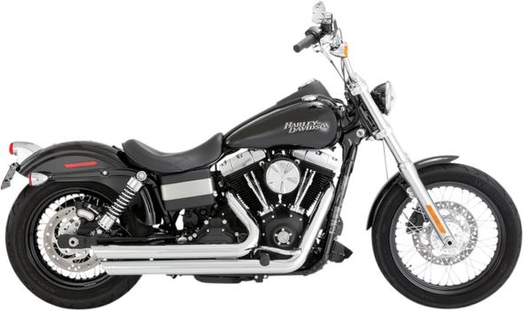 Vance & Hines - Big Shots Staggered w/ Slash-cut End Caps - Chrome fits '12-'17 Dyna Models (except '12-'17 FLD, '14-'17 FXDL)