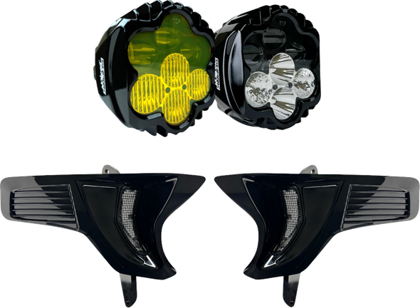 Custom Dynamics - SD2-23-RG-YW - Shark Demon® 2 Headlight/Fog Light - w/ Speed Plates - Fits 2024-2025 FLTRX/FLTRXSTSE, 2023-2025 FLTRXSE
