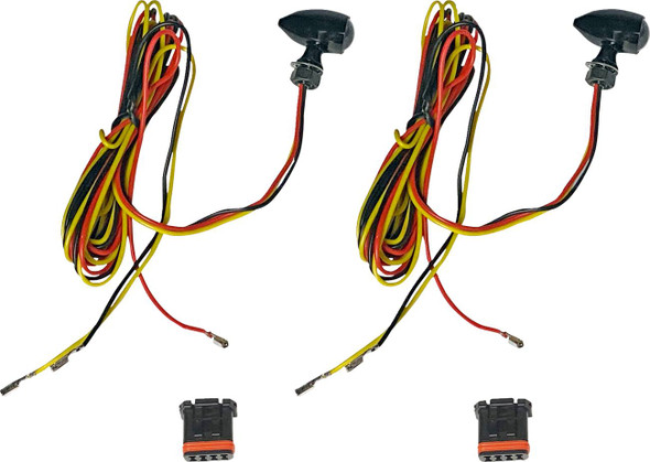 Custom Dynamics - CD-MICRO-AR2-B - Micro Turn Signals - Dual - Amber/Red- Black
