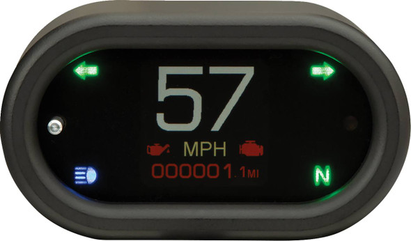 Dakota Digital - MLX-5400-K - Handle Bar Mount Speedometer - With Signals - Oval - Black