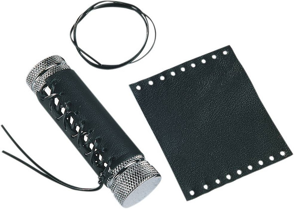 Drag Specialties Seats - Leather Grip Covers - Twist - Harley Davidson - Black