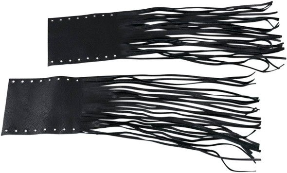 Drag Specialties Seats - Fringed Leather Grip Covers - Rubber Grip