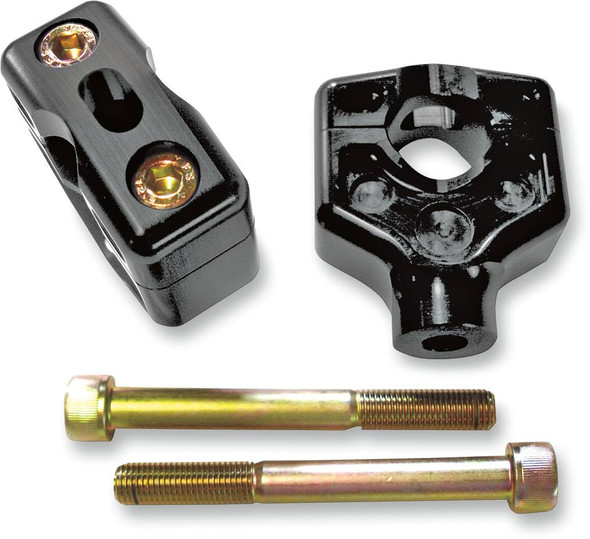 Joker Machine - 03-862B - Dual Handlebar Riser Clamp Assembly - 2" - Harley Davidson - Black