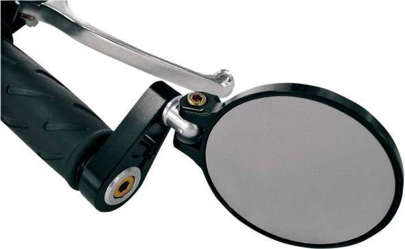 Joker Machine - 09-303B - Mirror - Cafe Racer - Side View - Round - Black - 3-1/4"