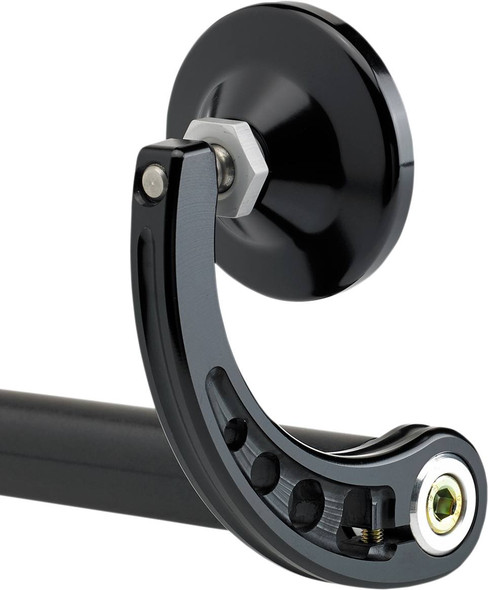 Joker Machine - 09-312-CB - Mirror - Bar End/Side View - Round - Black - Curved - 2-1/4"