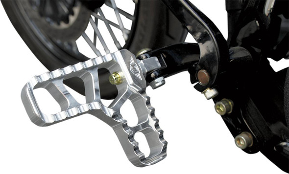 Joker Machine - 08-62-1 - Adjustable Serrated Footpegs - With Heel - Clear