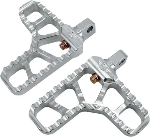 Joker Machine - 08-62-1 - Adjustable Serrated Footpegs - With Heel - Clear