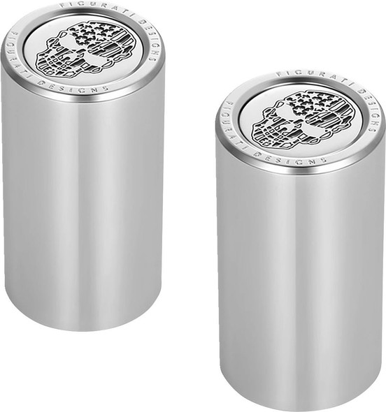 Figurati Designs - FD27-DC-2545-SS - Docking Covers - American Flag Skull - Contrast Cut - Silver