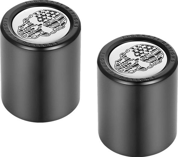 Figurati Designs - FD27-DC-2730-BK - Docking Covers - American Flag Skull - Contrast Cut - Black