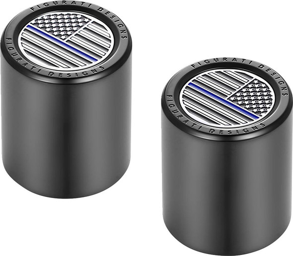 Figurati Designs - FD71-DC-2530-BK - Docking Covers - American Flag - Blue Line - Short - Black