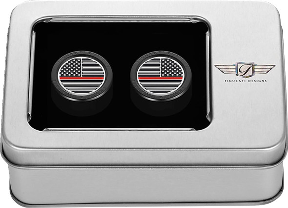 Figurati Designs - FD75-DC-2530-BK - Docking Covers - American Flag - Red Line - Short - Black Figurati Designs - FD75-DC-2530-BK - Docking Covers - American Flag - Red Line - Short - Black