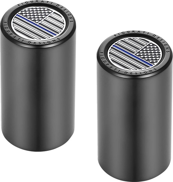 Figurati Designs - FD71-DC-2545-BK - Docking Covers - American Flag - Blue Line - Long - Black