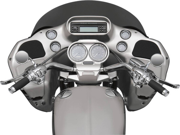 Flanders - 650-08075 - 1" Handlebar - Swept Back - Knurled - Dimpled - Chrome