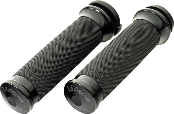 La Choppers - LA-7493-00B - County Line Grips - Black - Original Throttle-By-Wire ('08-'23 Touring / '16-'24 Softail)