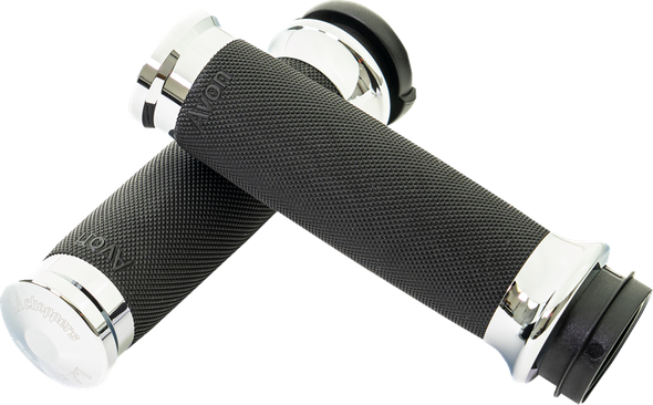 La Choppers - LA-7493-00 - County Line Grips - Chrome - Original Throttle-By-Wire ('08-'23 Touring / '16-'24 Softail) (2)