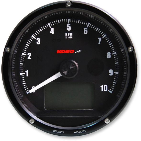 Koso North America - BA035K00 - TNT-01R Universal Electronic Speedometer/Tachometer - Black Face/Casing