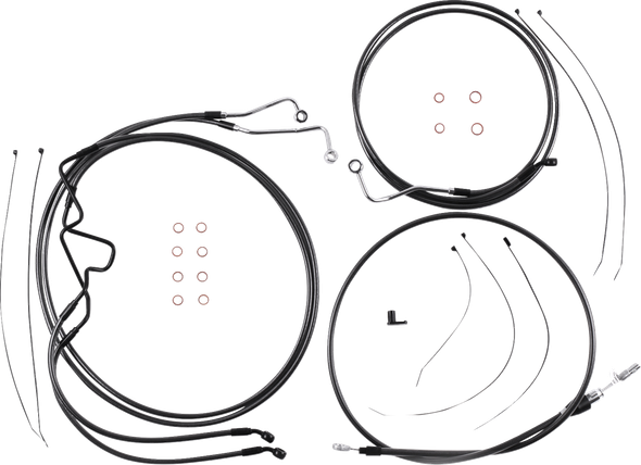 Magnum Shielding - 4871228 - Black Pearl™ Designer Handlebar Installation Kit - 8" - '21-'22 FLHR
