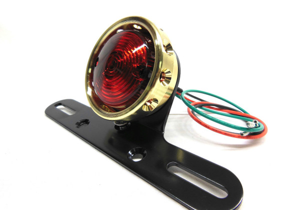 Motorcycle Shooter Taillight Brass Anodized Standard Bulb