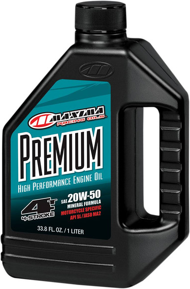 Maxima Racing Oil - 35901 - Premium High Performance Mineral 4T Engine Oil - 20W-50 - 1L