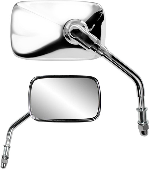 Parts Unlimited - Mirror - Side View - Rectangle - Short - Chrome