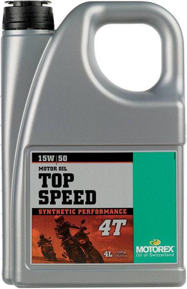 Motorex - 304975 - Top Speed Synthetic 4T Engine Oil - 15W-50 - 4L