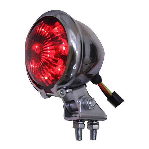 V-Twin LED Tail Light - Chrome w/ Red Lens