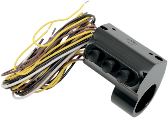 Performance Machine (Pm) - 0062-2033-B - Contour Billet Handlebar Switch - Left Side - Three Button - Hydraulic Clutch - Black