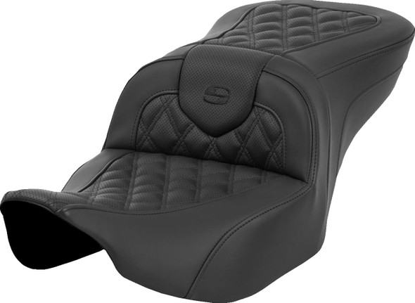 Saddlemen - 823-07-182A0 - Heated Roadsofa™ Seat - Lattice Stitch - w/o Backrest - FLT/FLH '23-'24