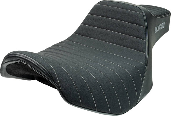 Slyfox - 4704B-SlyFox - Highnoon Seat - Vinyl - Classic Stitch - Gray Logo - FLH/FLT '23-'24