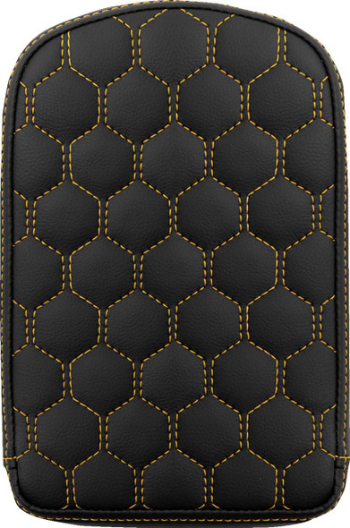 Saddlemen - 041149GOL - RoadSofa™ Sissy Bar Pad - Honeycomb - Gold Stitching