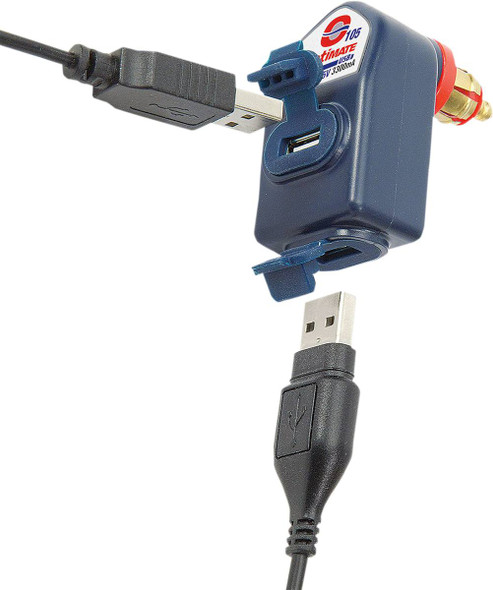 Tecmate - O-105V2 - Dual USB Charger - 90° BIKE/DIN Plug - Low Profile