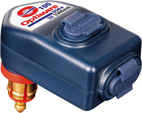 Tecmate - O-105V2 - Dual USB Charger - 90° BIKE/DIN Plug - Low Profile