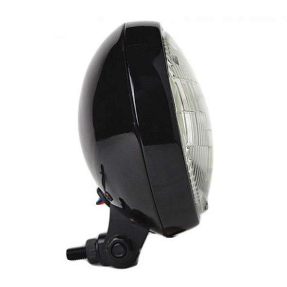 Motorcycle Supply Co. - Slim 5" Black Headlight - Clear Lens