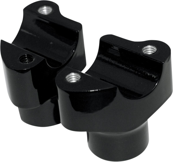 Drag Specialties - 06020350 - Buffalo Billet Aluminum Handlebar Risers - 1-1/2" - Black