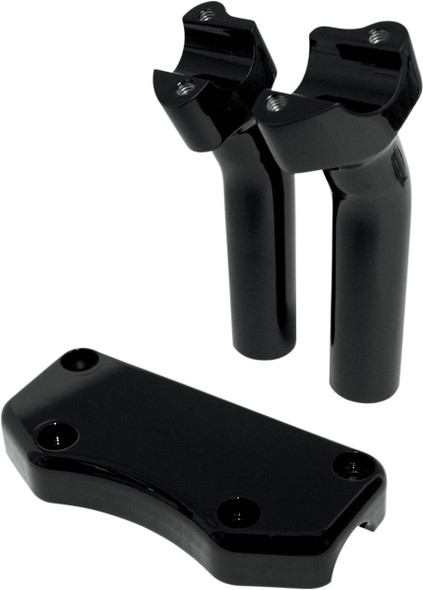 Drag Specialties - 06020591 - Handlebar Riser & Top Clamp Kit - 5-1/2" - Buffalo - Black