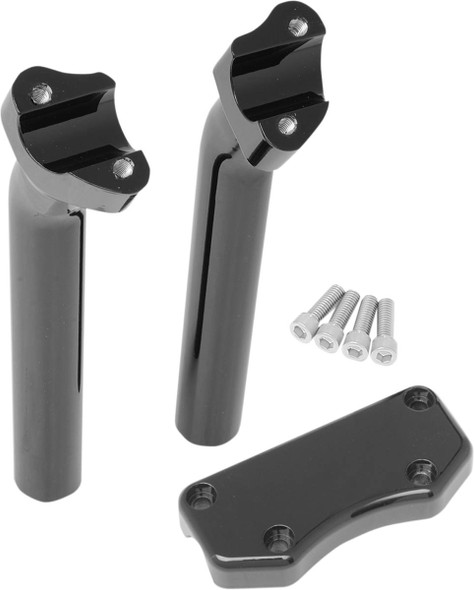 Drag Specialties - 06020595 - Handlebar Riser & Top Clamp Kit - 9-1/2" - Buffalo - Black