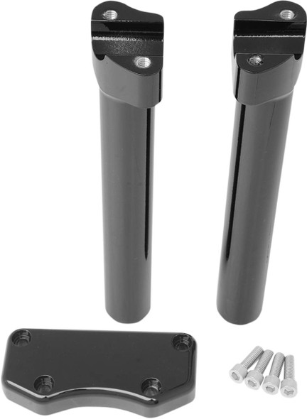 Drag Specialties - 06020597 - Handlebar Riser & Top Clamp Kit - 10" - Buffalo - Black