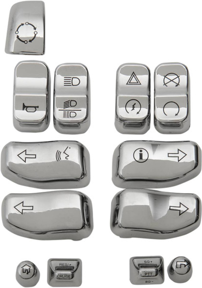 Drag Specialties - 06100807 - Switch Cap Kit - Chrome