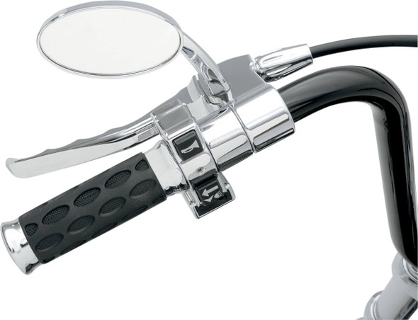 Drag Specialties - 06300372 - Custom Rubber Grips - Hotop - Chrome/Rubber